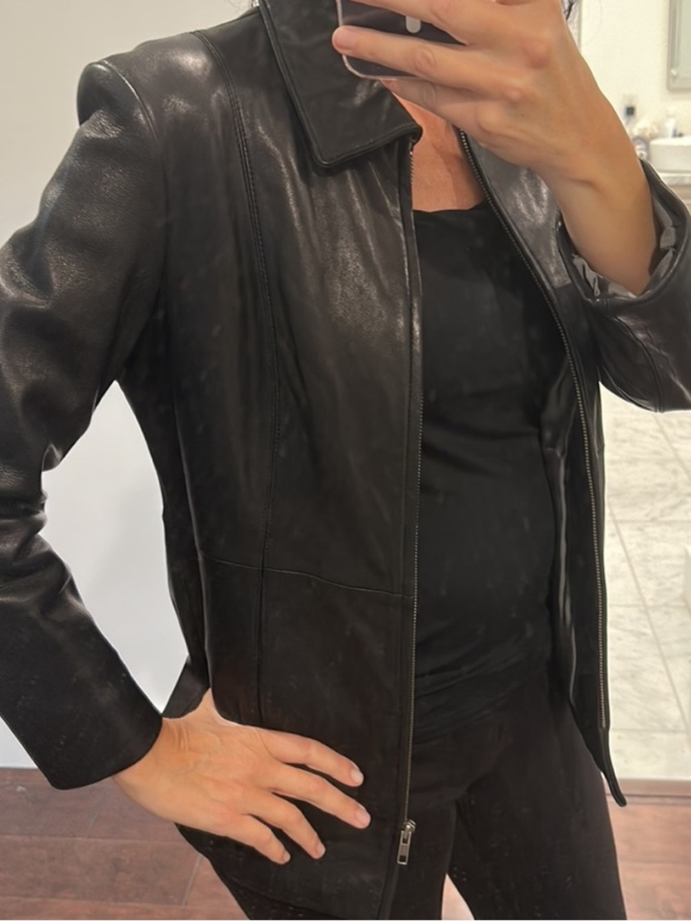 Boston Harbour Buttery soft classic leather jacket L
